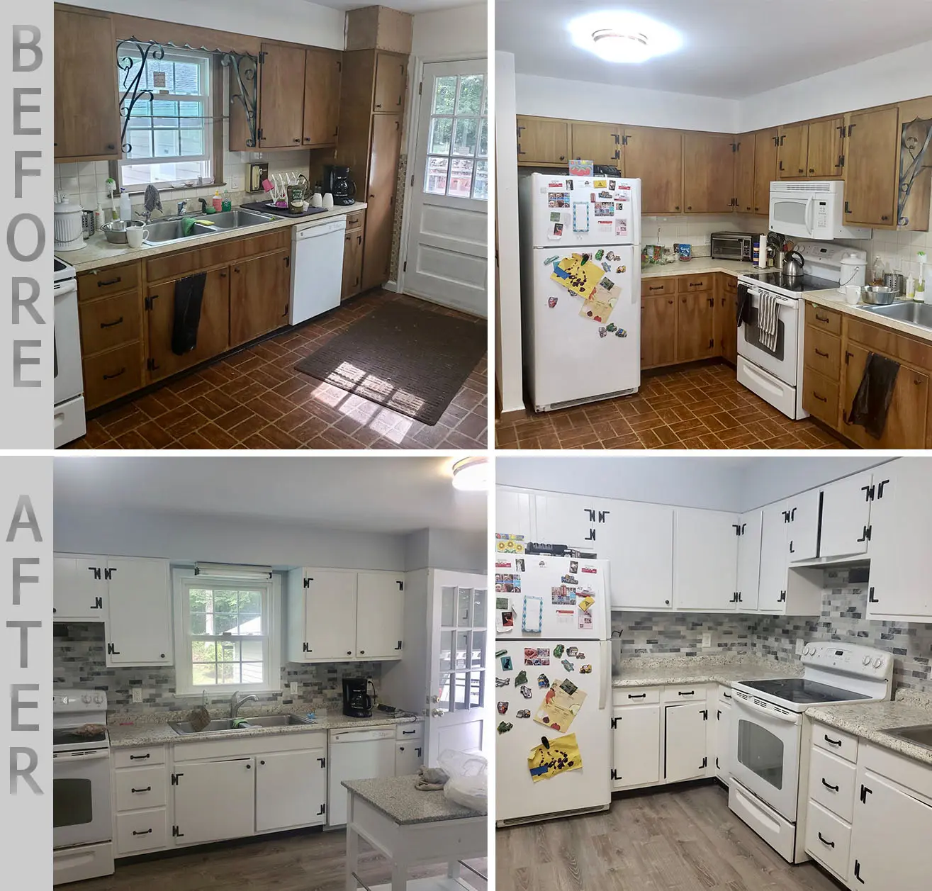 Kitchen painting before and after